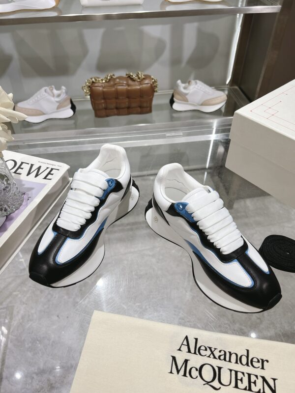 Alexander McQueen Sprint Runner in Black, White & Blue - Image 5
