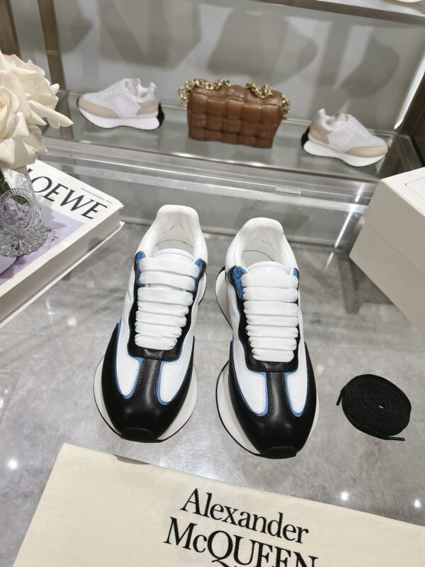 Alexander McQueen Sprint Runner in Black, White & Blue - Image 3