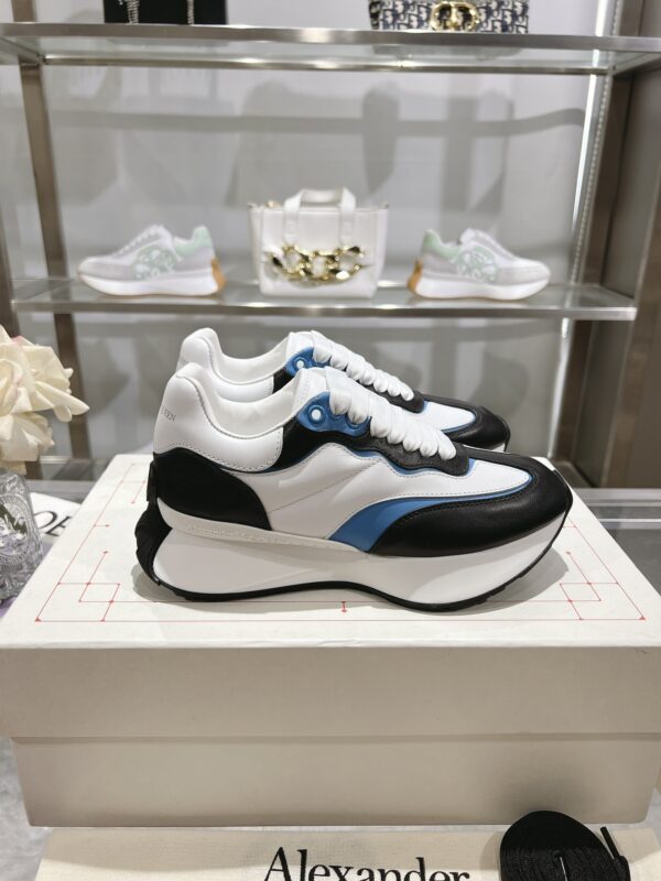 Alexander McQueen Sprint Runner in Black, White & Blue - Image 4