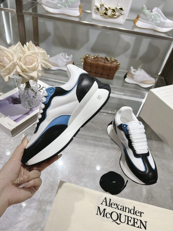 Alexander McQueen Sprint Runner in Black, White & Blue - Image 6