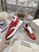 Alexander McQueen Sprint Runner in Red Leather with White Sole