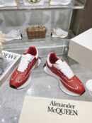 Alexander McQueen Sprint Runner in Red Leather with White Sole