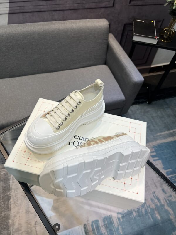 Alexander McQueen Tread Slick in White with Gold Accents - Image 6