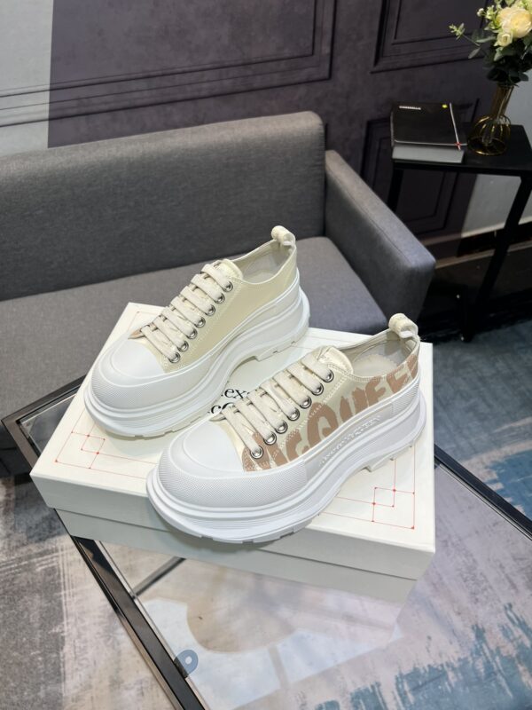 Alexander McQueen Tread Slick in White with Gold Accents