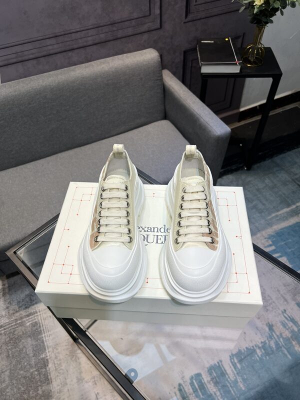 Alexander McQueen Tread Slick in White with Gold Accents - Image 2