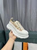 Alexander McQueen Tread Slick in White with Gold Accents