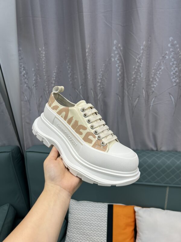 Alexander McQueen Tread Slick in White with Gold Accents - Image 4