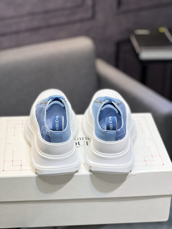 Alexander McQueen Unisex Blue White Tread Slick Shoes - Image 5