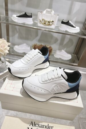 Alexander McQueen Unisex White Black Sprint Runner Shoes
