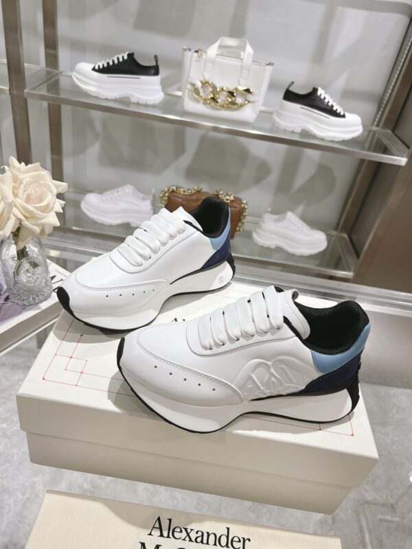 Alexander McQueen Unisex White Black Sprint Runner Shoes