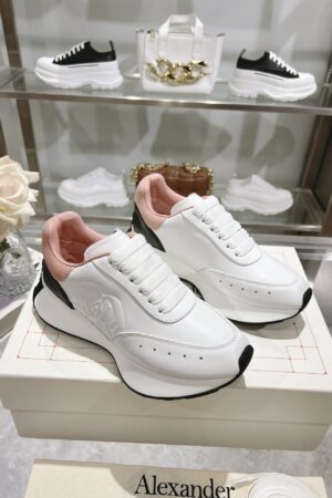 Alexander McQueen Unisex White Pink Black Sprint Runner Shoes