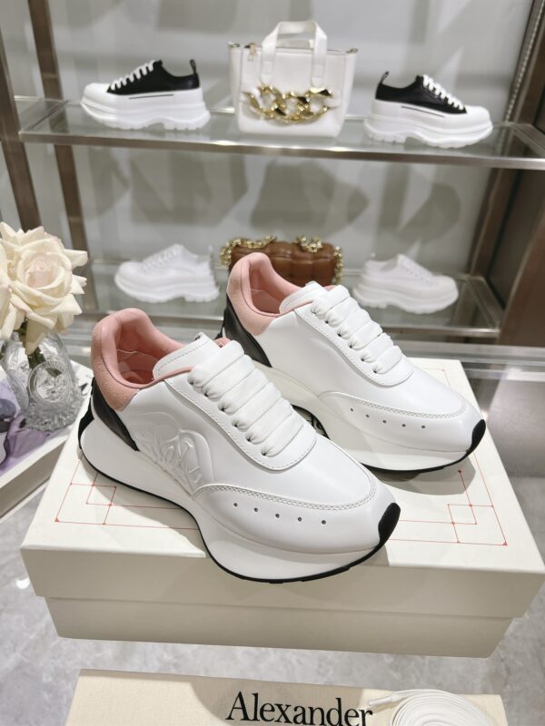 Alexander McQueen Unisex White Pink Black Sprint Runner Shoes