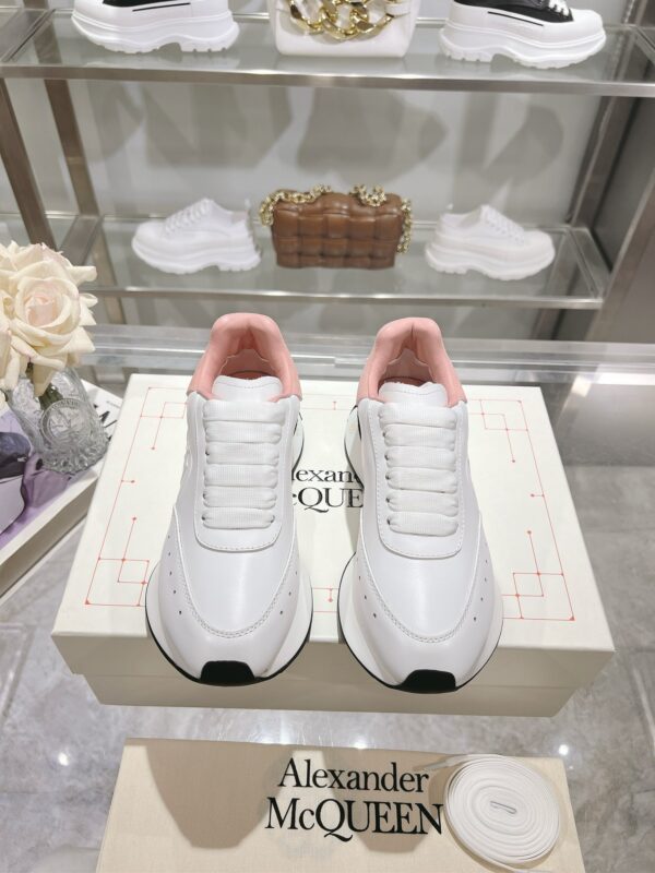 Alexander McQueen Unisex White Pink Black Sprint Runner Shoes - Image 2