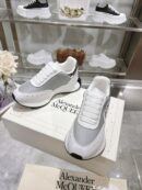 Alexander McQueen Unisex White Silver Sprint Runner Shoes