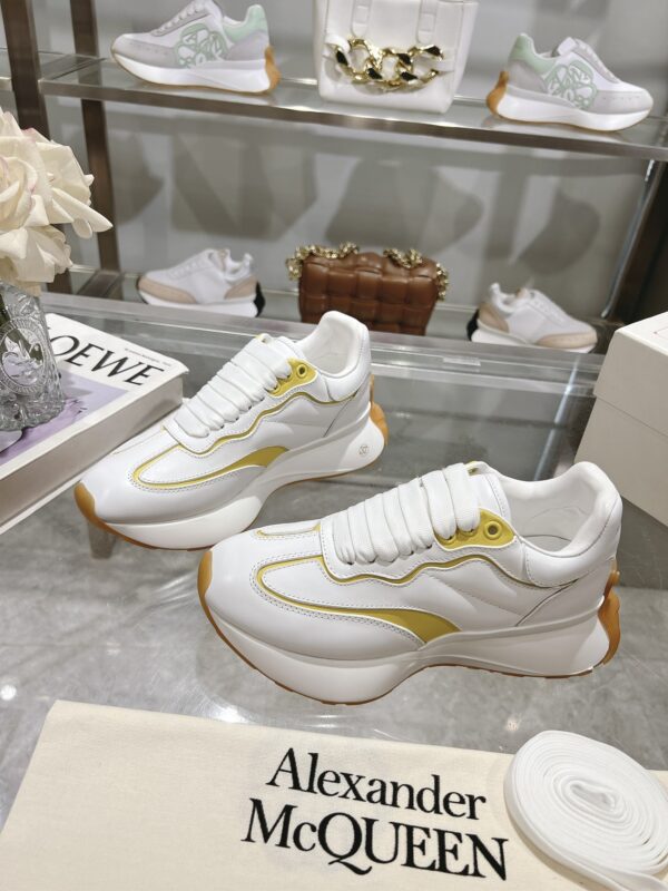 Alexander McQueen Unisex White Yellow Sprint Runner Shoes