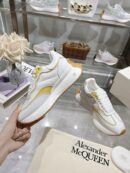 Alexander McQueen Unisex White Yellow Sprint Runner Shoes