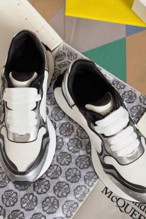 Alexander McQueen White & Silver Sprint Runners