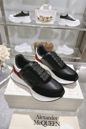 Alexander McQueen Unisex Black Red White Sprint Runner Shoes