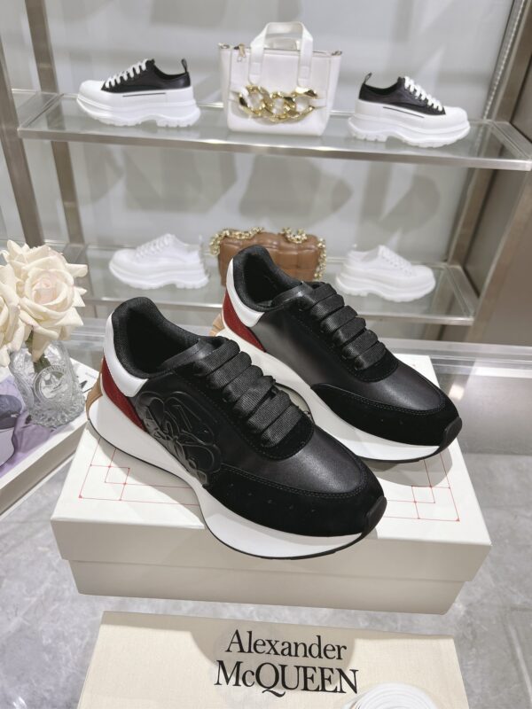 Alexander McQueen Unisex Black Red White Sprint Runner Shoes