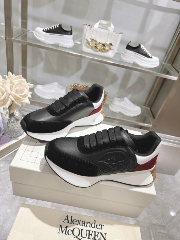Alexander McQueen Unisex Black Red White Sprint Runner Shoes - Image 3