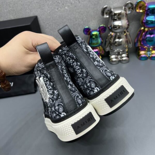 Amiri Bandana High-Top Sneakers in Black. - Image 3