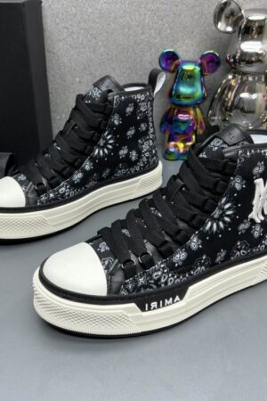 Amiri Bandana High-Top Sneakers in Black.