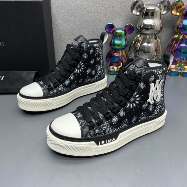 Amiri Bandana High-Top Sneakers in Black.
