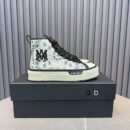 Amiri Bandana MA Court High-Top Sneakers in White and Black.
