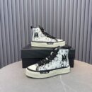 Amiri Bandana MA Court High-Top Sneakers in White and Black.
