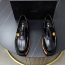 Amiri Black Leather Penny Loafers with Chunky Sole