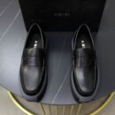 Amiri Black Leather Penny Loafers with Chunky Sole