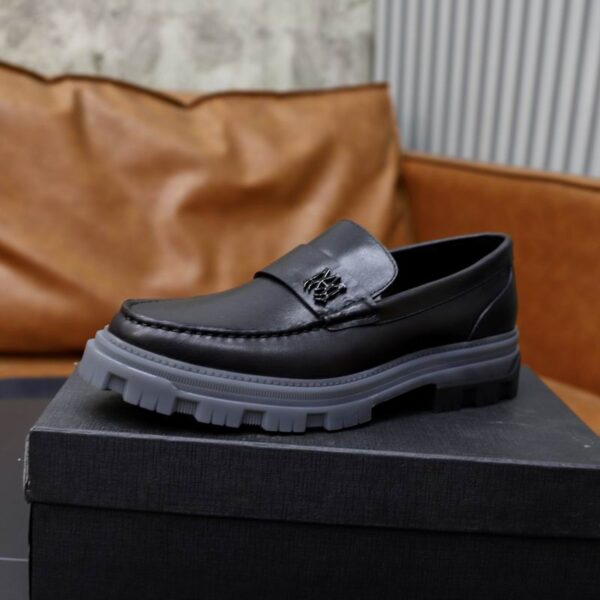 Amiri Black Leather Penny Loafers with Chunky Sole - Image 3