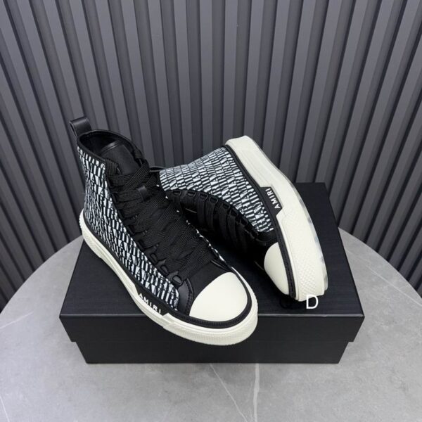 Amiri Court High-Top Sneakers in Black and White