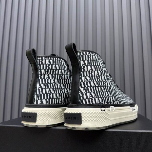 Amiri Court High-Top Sneakers in Black and White - Image 4