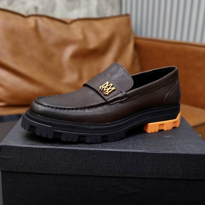 Amiri Dark Brown Leather Penny Loafers with Chunky Sole - Image 4