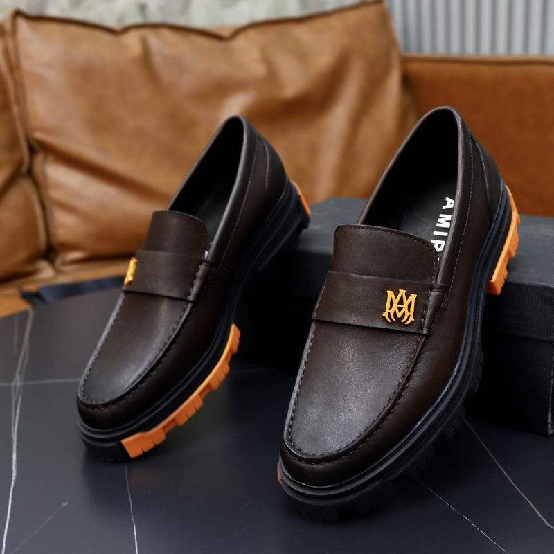 Amiri Dark Brown Leather Penny Loafers with Chunky Sole - Image 3