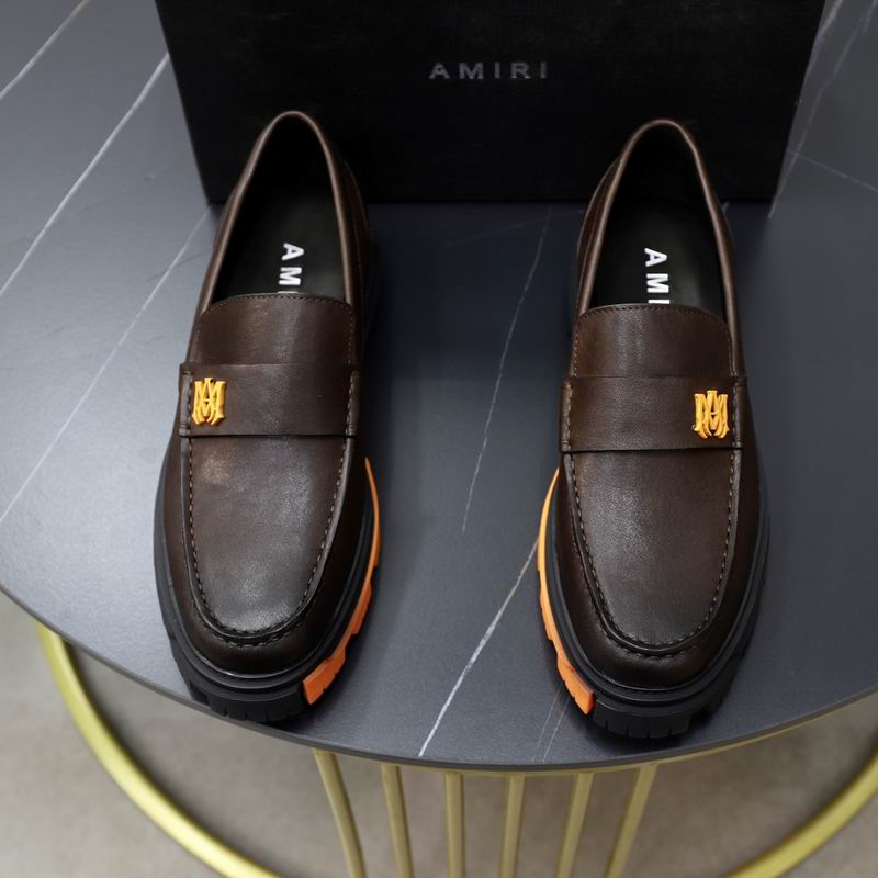 Amiri Dark Brown Leather Penny Loafers with Chunky Sole