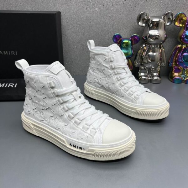 Amiri High-Top Sneakers in All White. - Image 2