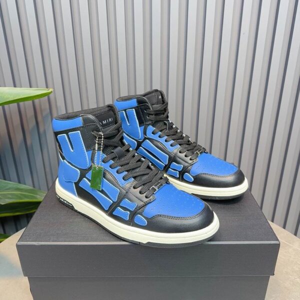 Amiri High-Top Sneakers in Black and Blue. - Image 4