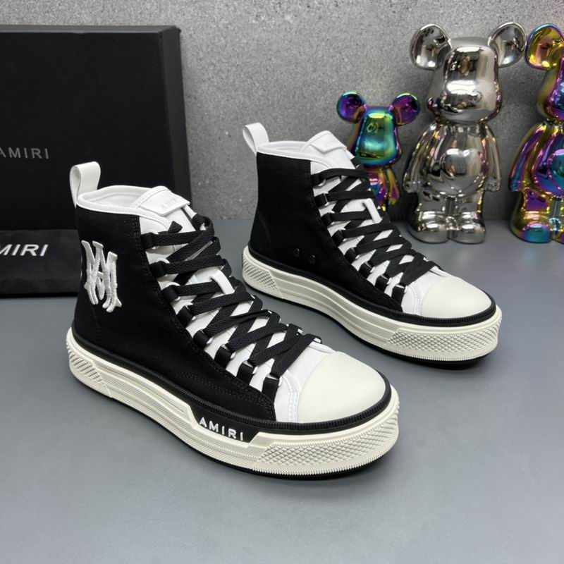 Amiri High-Top Sneakers in Black with White Logo. - Image 2