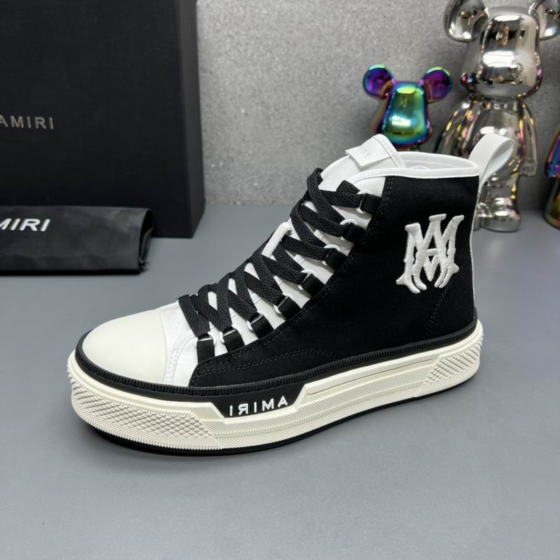 Amiri High-Top Sneakers in Black with White Logo. - Image 3