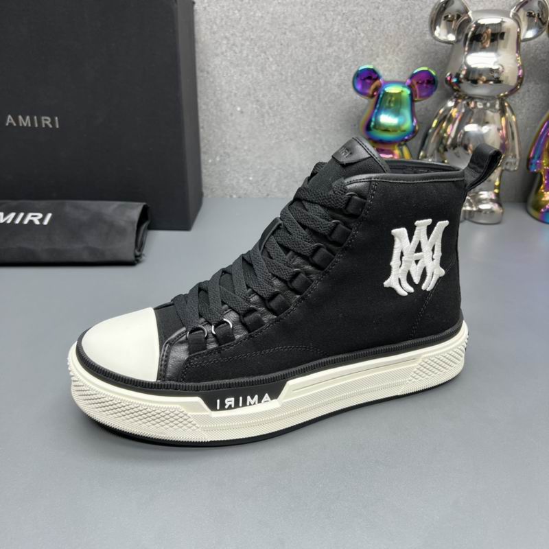 Amiri High-Top Sneakers in Black with White Logo. - Image 5