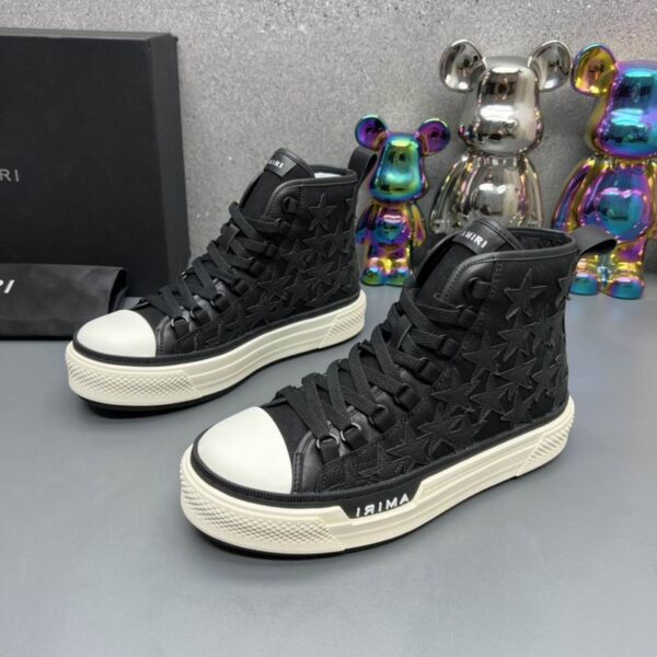 Amiri High-Top Sneakers in Black with White Sole.