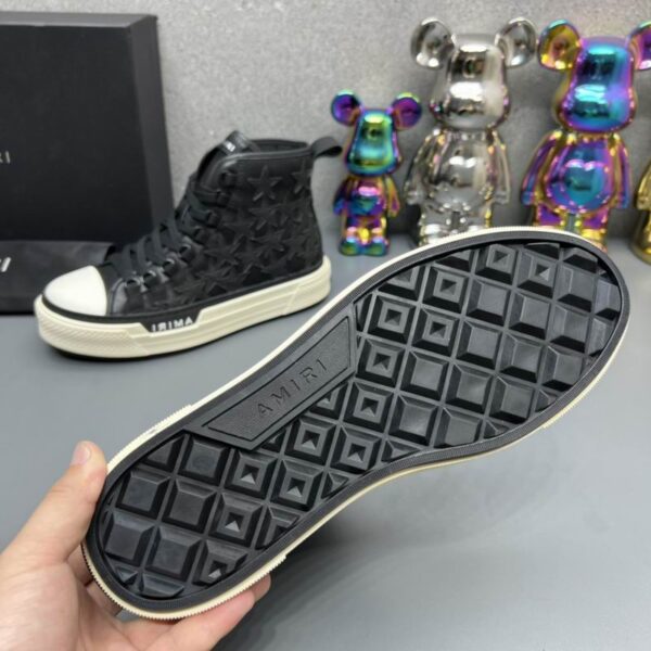 Amiri High-Top Sneakers in Black with White Sole. - Image 5