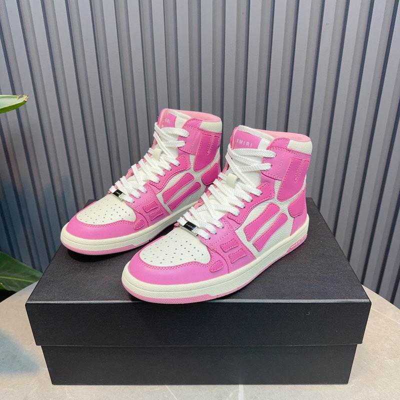 Amiri High-Top Sneakers in Pink and White. - Image 6