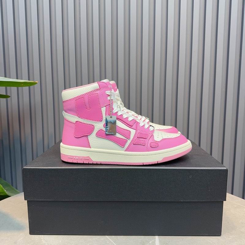 Amiri High-Top Sneakers in Pink and White. - Image 5