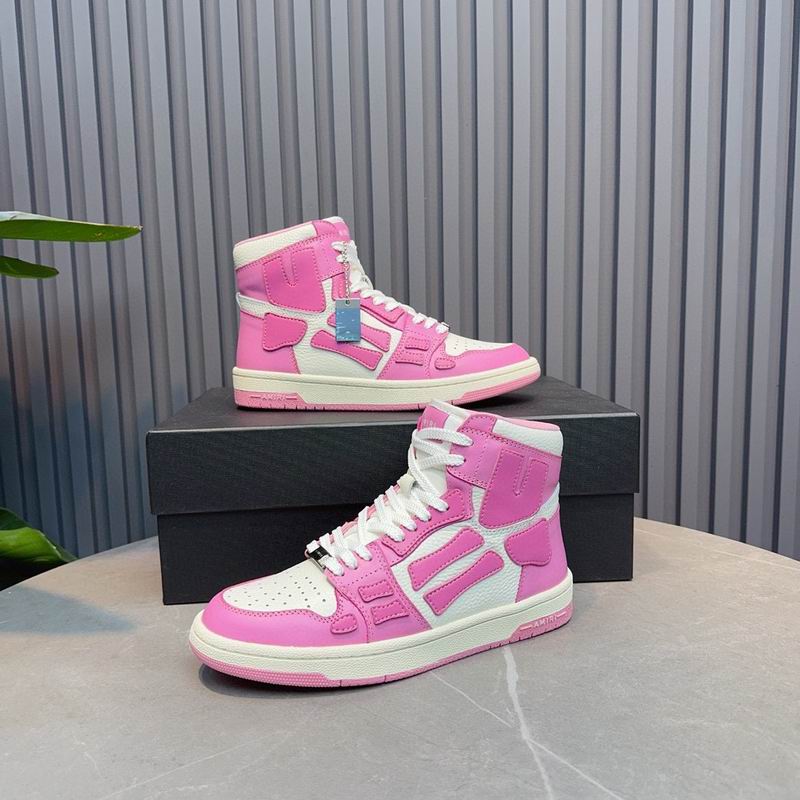 Amiri High-Top Sneakers in Pink and White. - Image 4