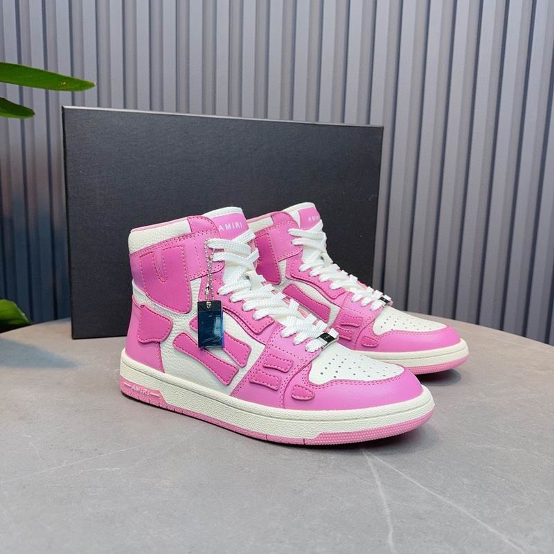 Amiri High-Top Sneakers in Pink and White.
