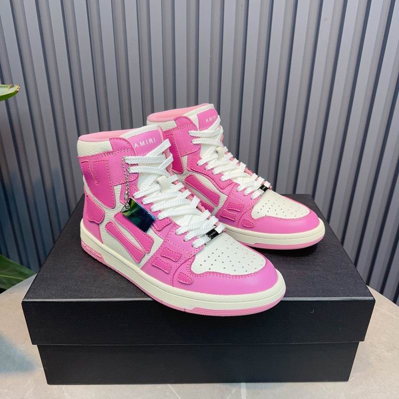 Amiri High-Top Sneakers in Pink and White. - Image 2