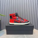 Amiri High-Top Sneakers in Red and Black with White Sole.